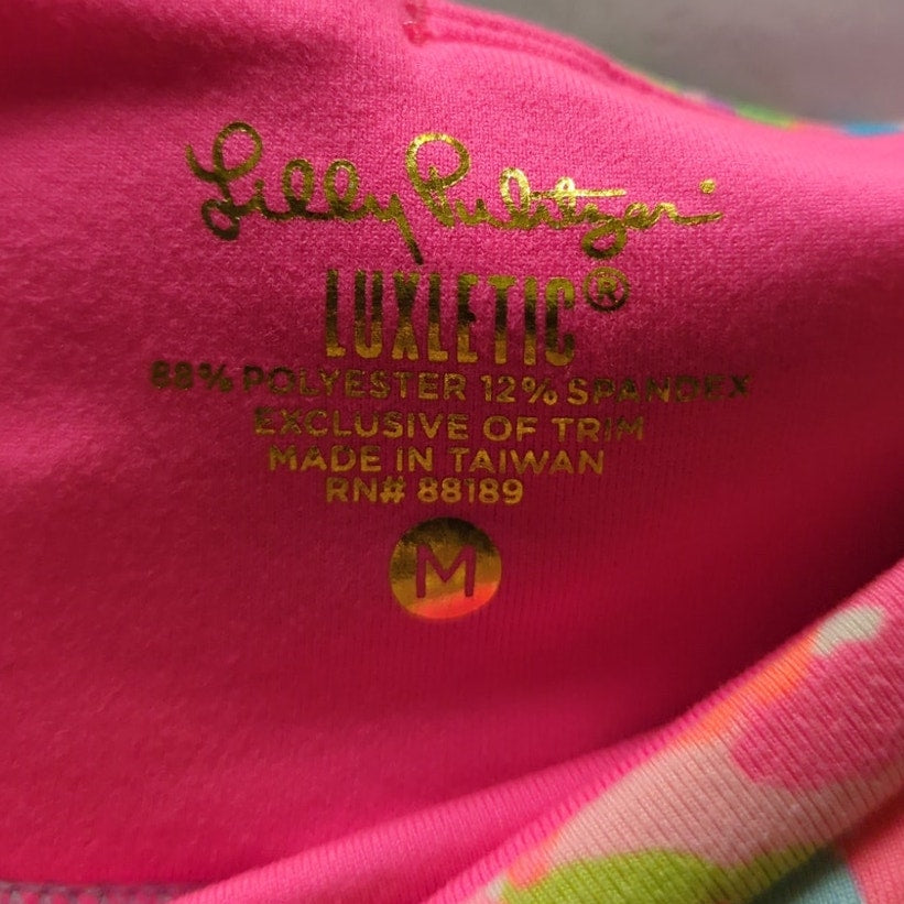 Lilly Pulitzer Luxletic crop leggings Medium "Fan Sea Pants" botanical print
