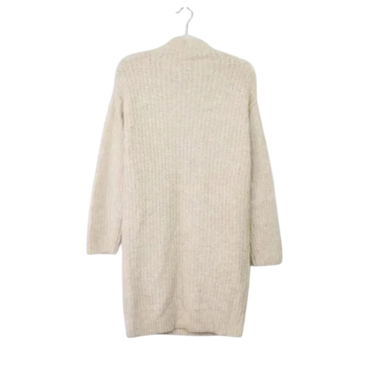 TOPSHOP Ivory Cream Chunky Cable Knit Mock Neck Sweater Dress LARGE 12US 44EUR