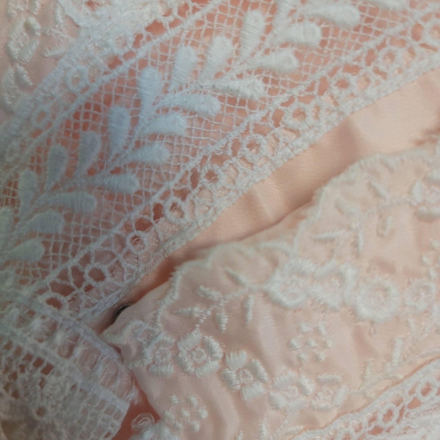 Christian Dior Vintage Pink Lace Trim Long Nightgown Robe Retro Coquette Small