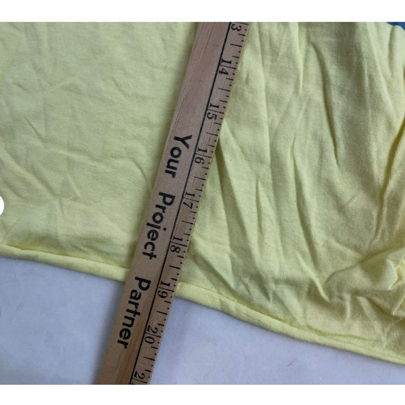 Stunner California T-Shirt PRIDE Size L Yellow Striped Cropped Raw Edges NWT