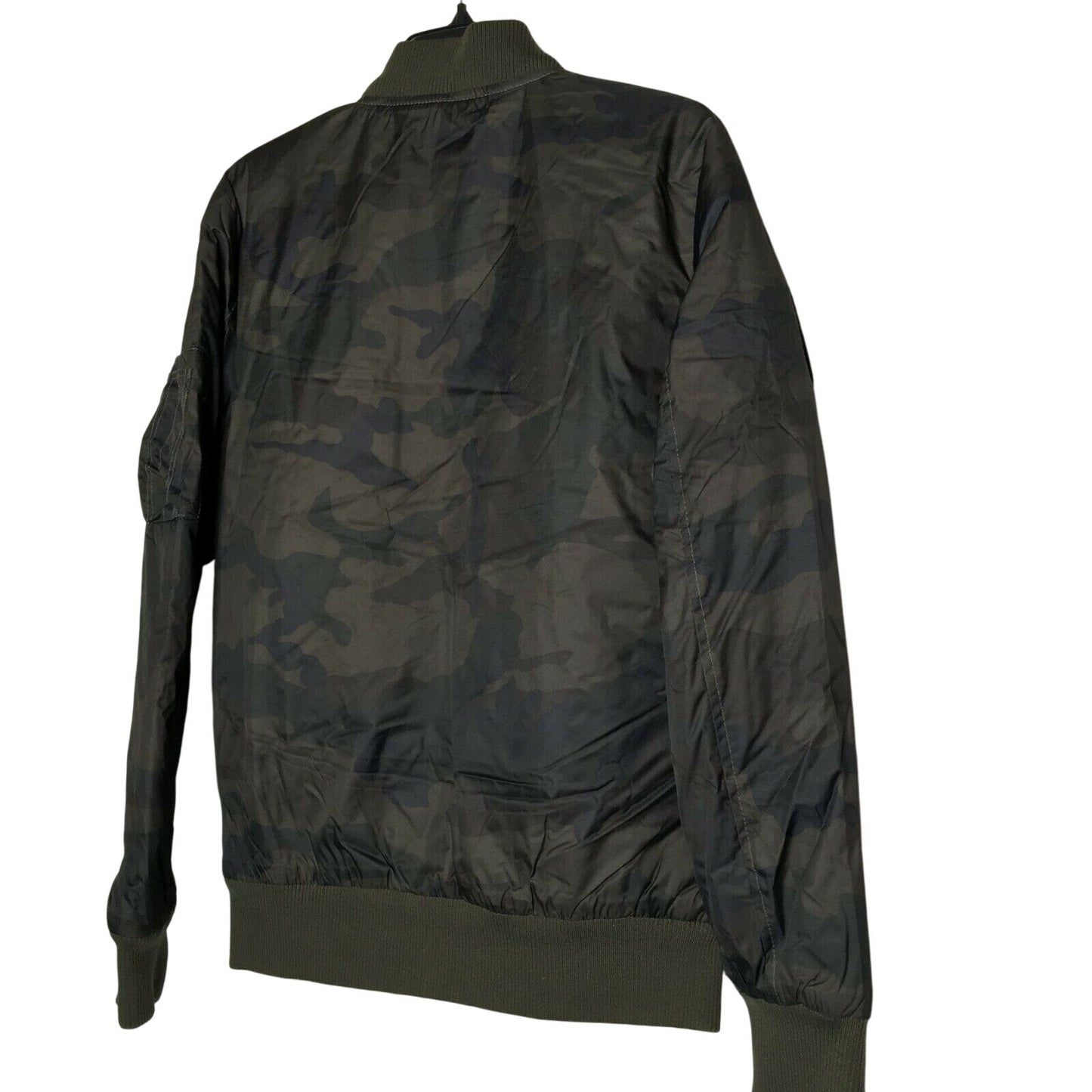 Xray Flight Patch Hooded Jacket Long Sleeve Front Zip Closure Ribbed Cuff Medium