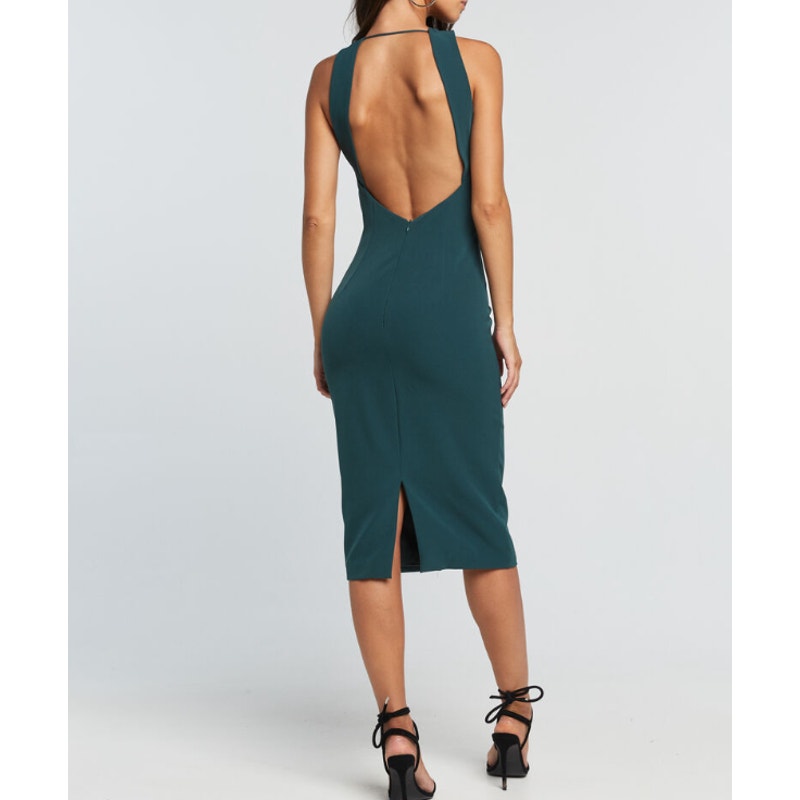 Bardot Dark Green 53906DB Size 6 Small Elsy backless dress NEW $119 Sleeveless