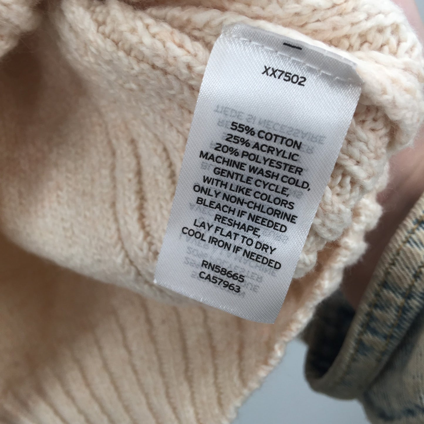 Abound Cozy Ribbed Knit Long Sleeve Hoodie Sweater Heather Beige X-SMALL NWT