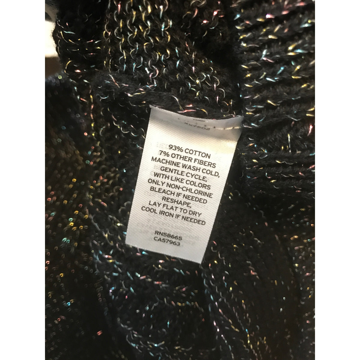 Harper Canyon Black Metallic Pullover Sweater Size large (10/12) KID long sleeve