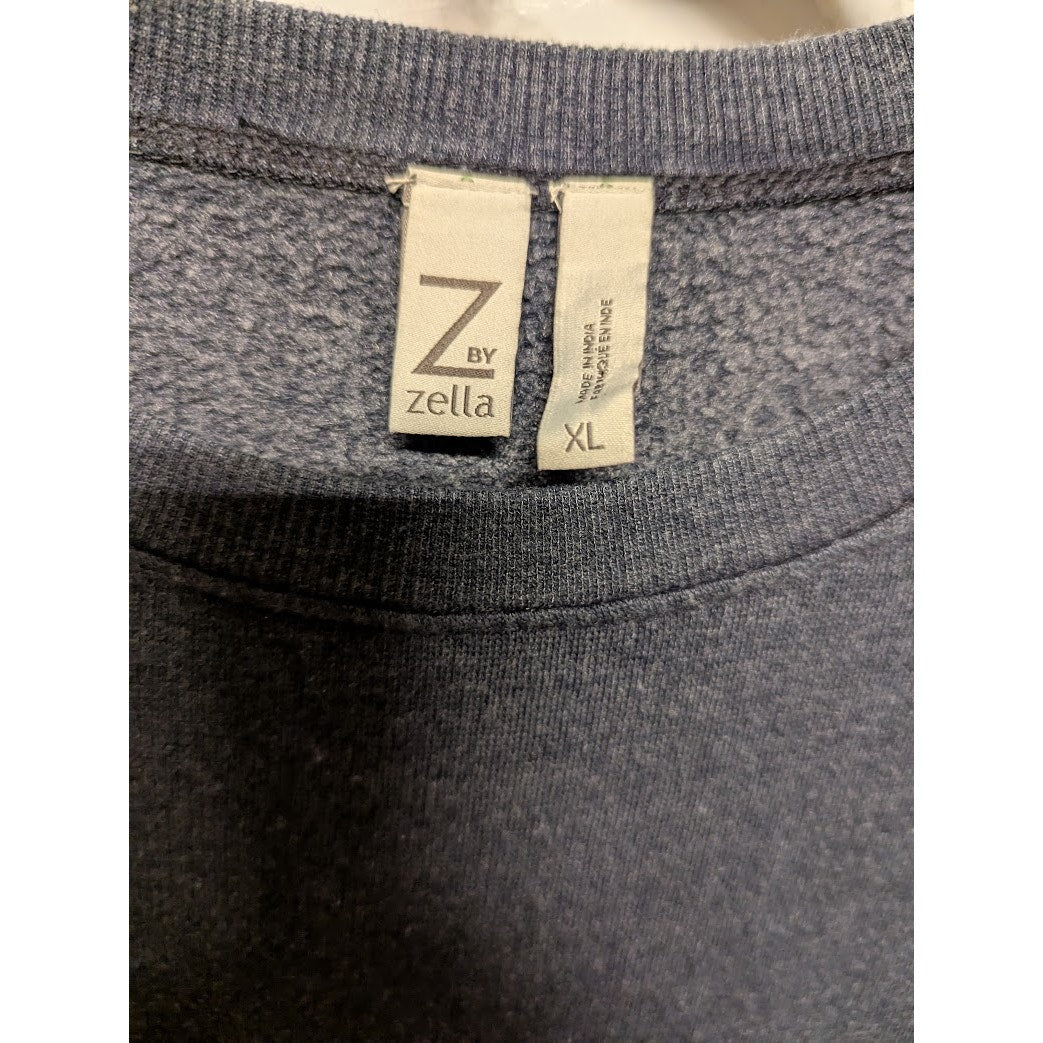Zella Size XL blue sweatshirt long sleeve crew neck activewear workout casual