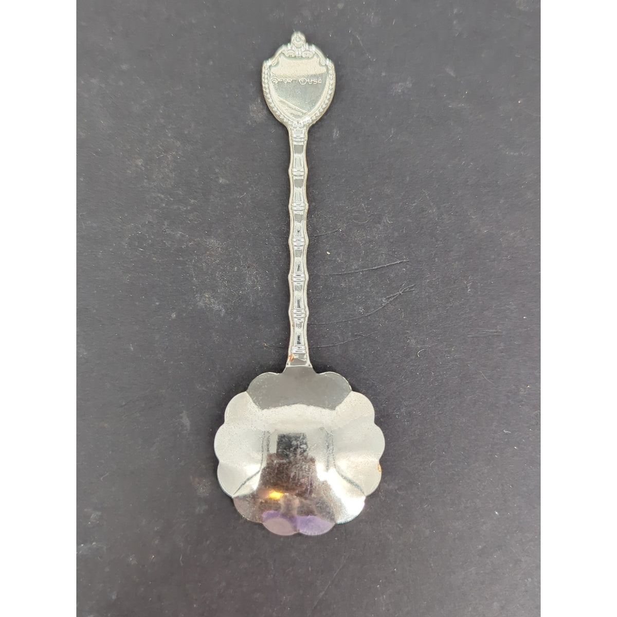 Vintage Souvenir Collector Spoon St. Marys Alberta Enamel Top Scalloped