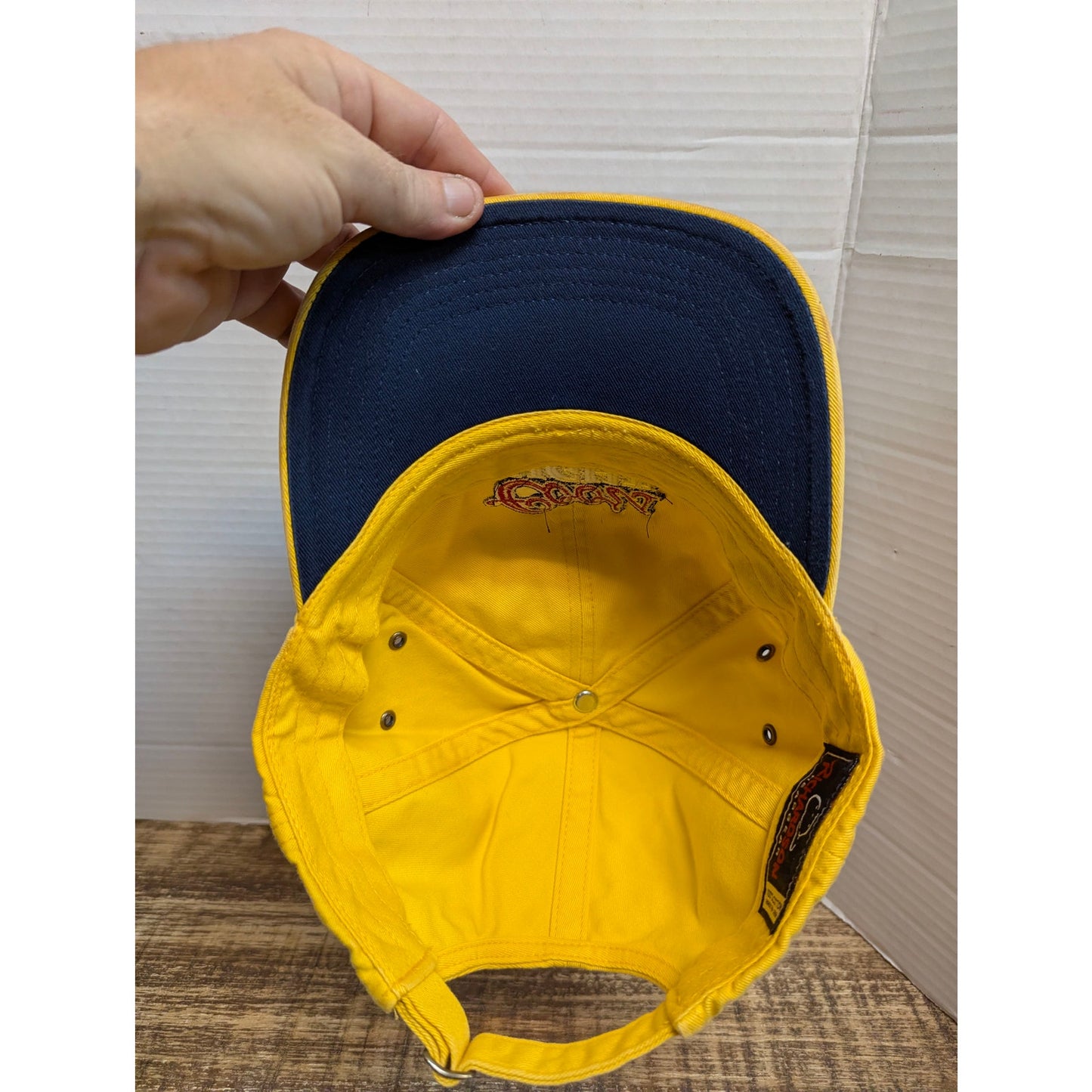 Vintage Mid-Century Coors Light Yellow Snapback Baseball Cap Hat Retro Y2K