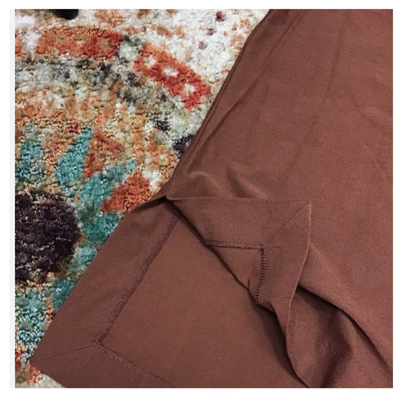 Eileen Fisher XS Nutmeg 3/4 Sleeve Crepe Ballet Neck Top NEW Casual Blouse Brown