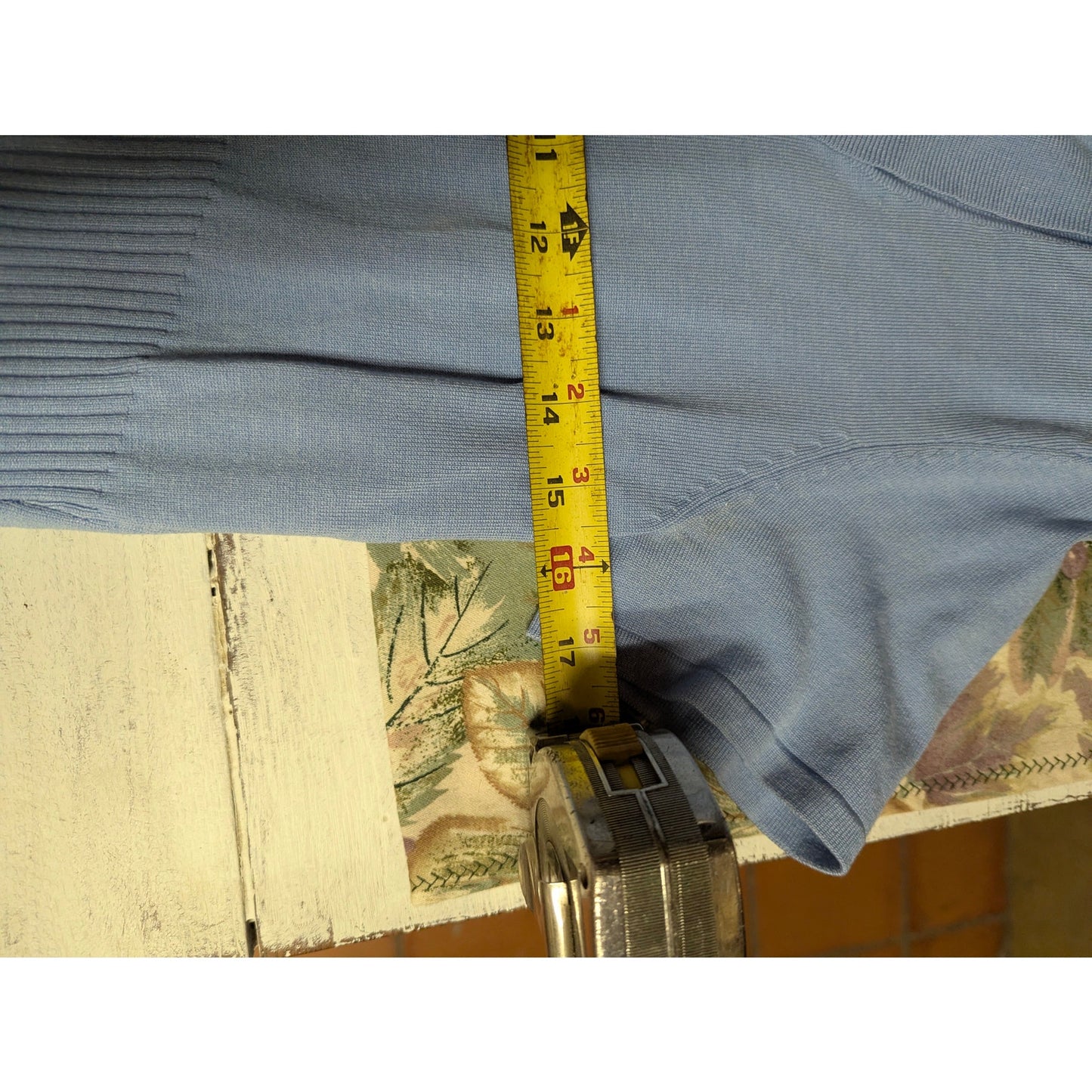 Alex Marie Powder Blue Draped Cowl Neck Short Sleeve Knit Sweater Top Y2K Office