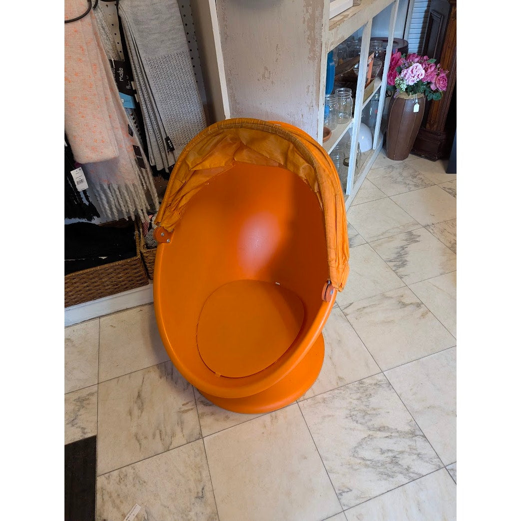 IKEA PS Lomsk Swivel Egg Chair Orange Pod Retro Mid-Century Mod Space Age