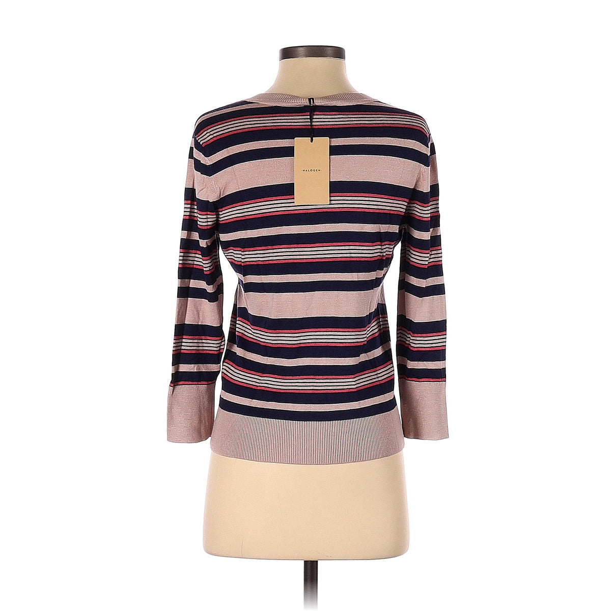 Halogen Cardigan Size X-Small Women Pink Brown Striped Button Down Red Black XS