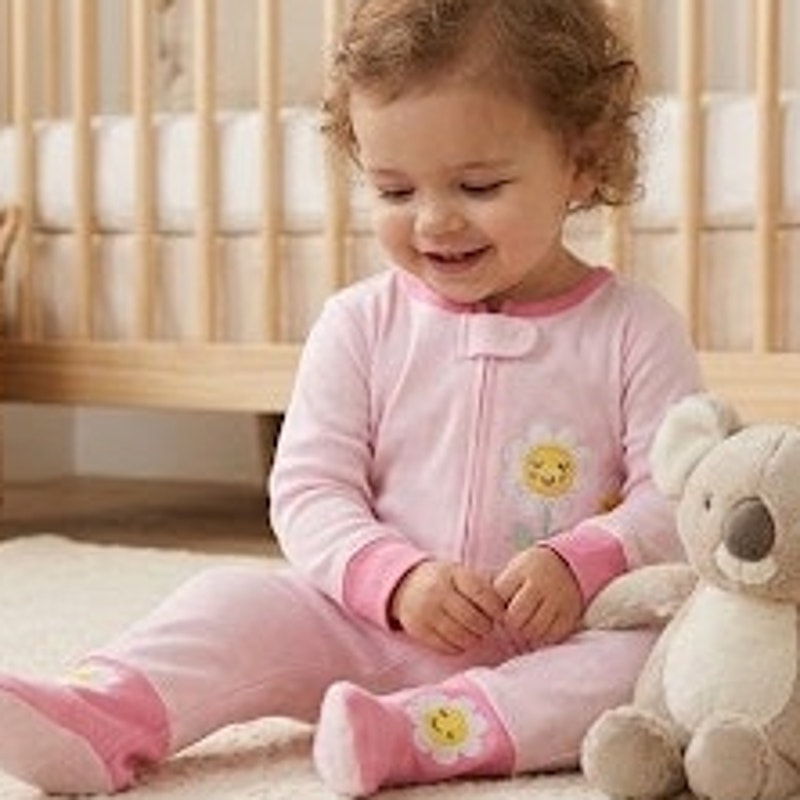 Koala Baby Pink Daisy Sleeper Pajama One-Piece - Size 18M