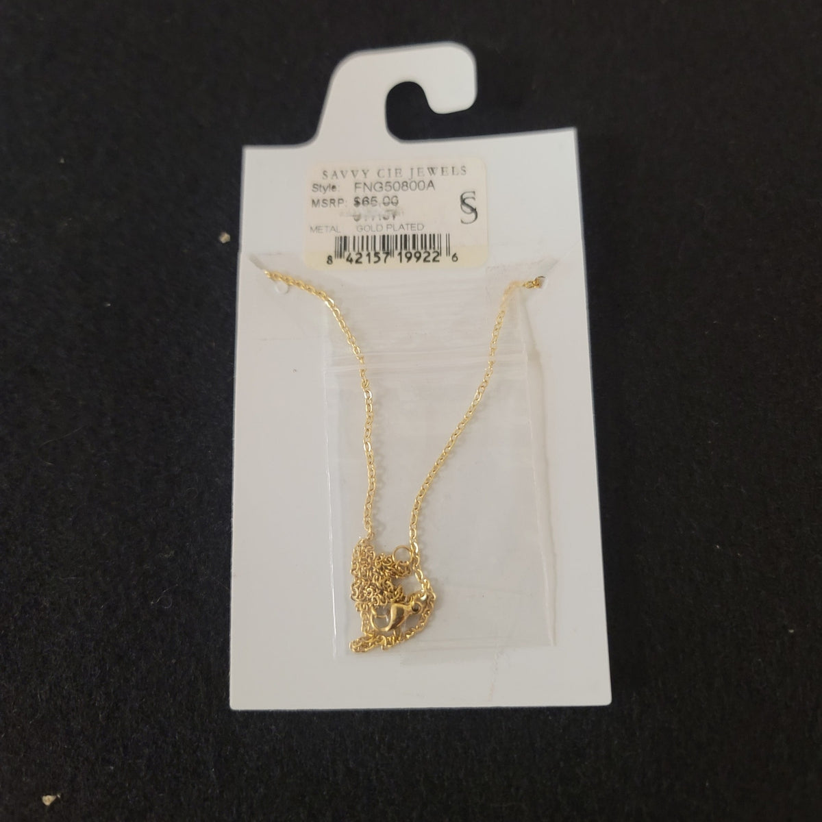 Savvy Cie Jewel 16" Gold Plated Necklace Letter A Monogram Originally 65.00