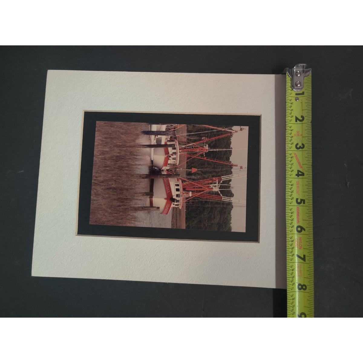 Original Docked Shrimp Boats Coastal Photograph Signed Dan Evans 1993