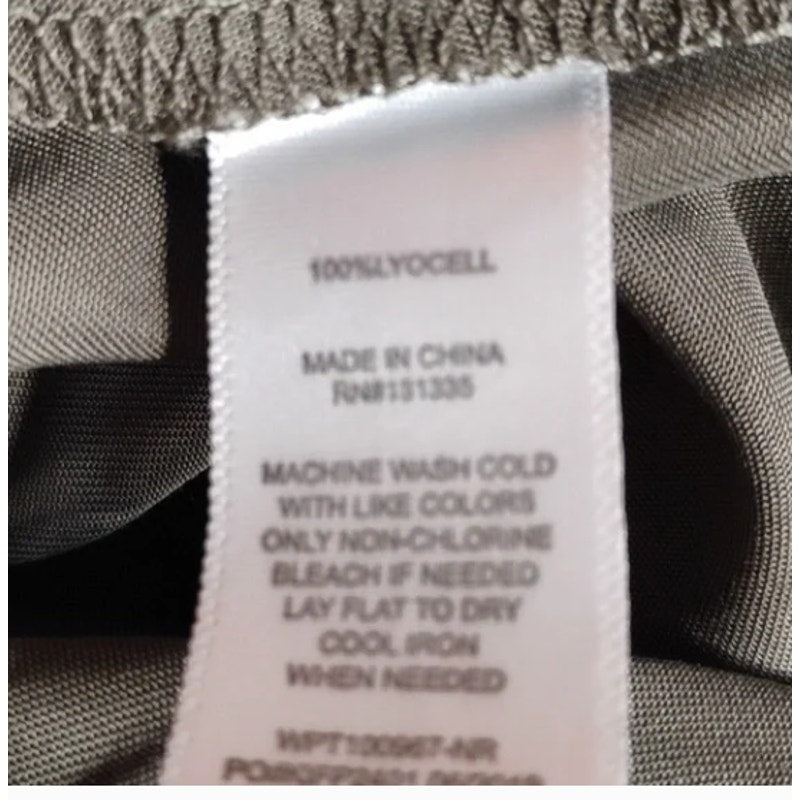 Socialite Olive Green pants paperbag waist Size Large New Casual lightweight