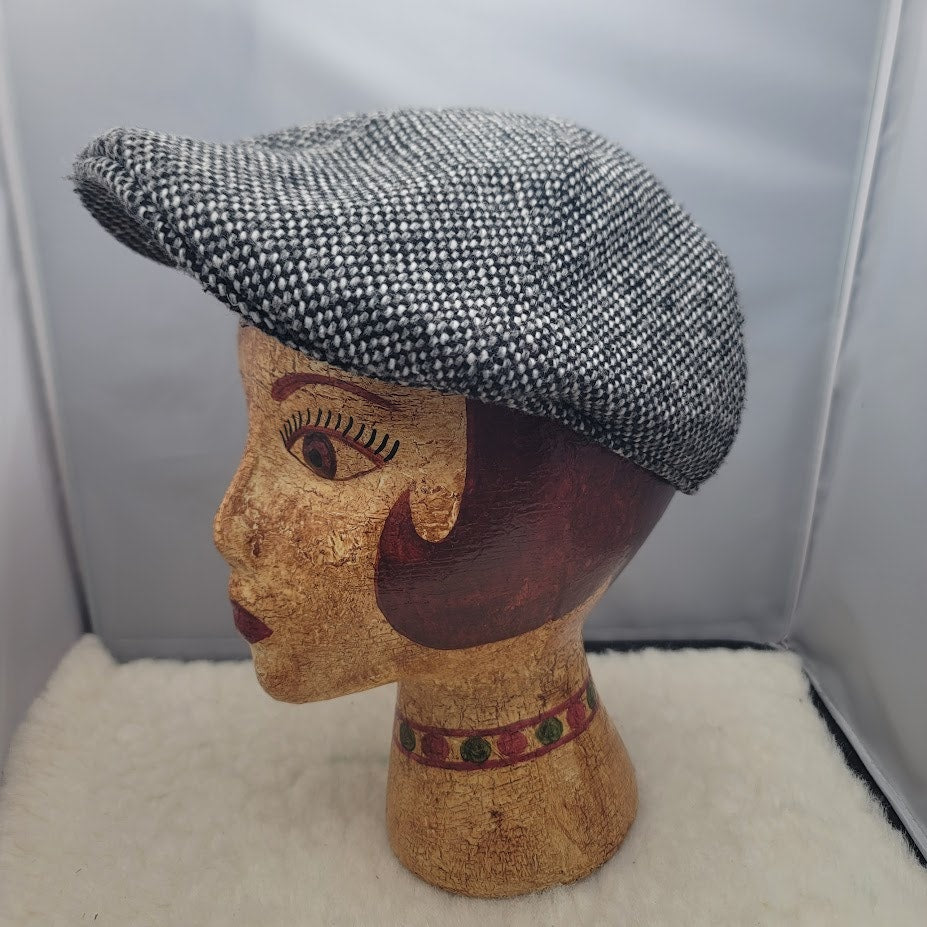 Cremieux Black Tweed Small Medium Paperboy Newsboy Gatsby Cabbie Scally Cap