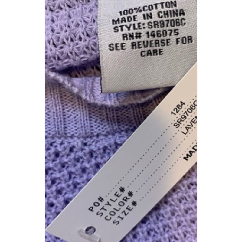 NWT Sweet Romeo Lavender Seed Stitch Long Sleeve Pullover Sweater Medium