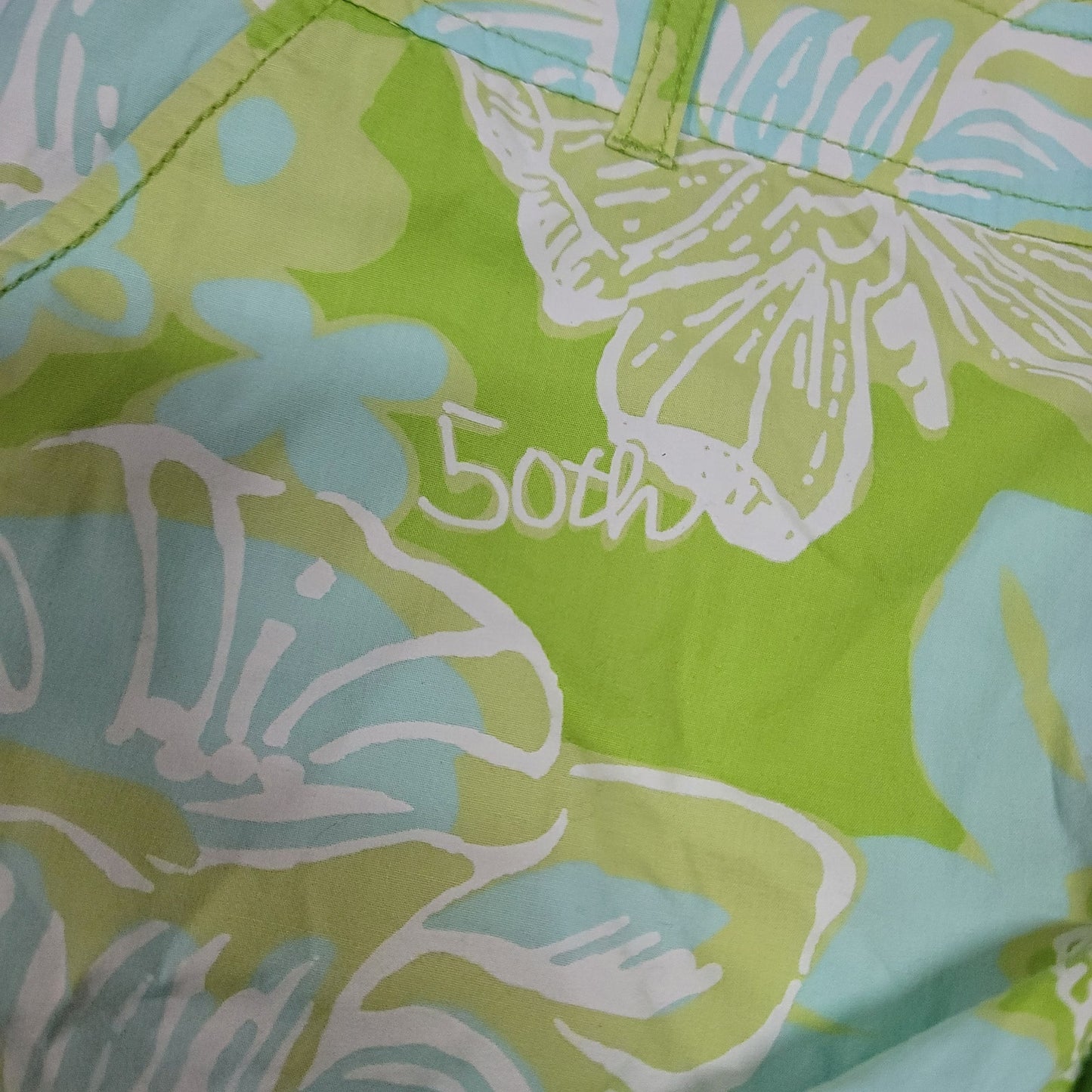 LILLY PULITZER Jubilee 50th Anniversary Shorts Green Blue Floral Size 6