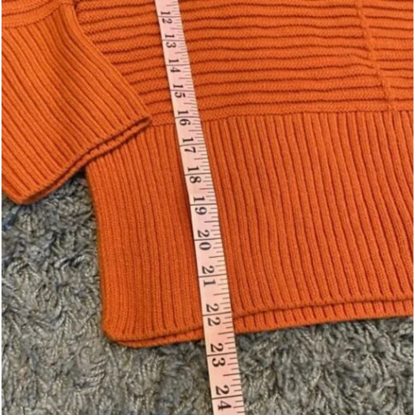 Topshop SMALL Ribbed Sweater Pullover Sz 6 Orange Long Sleeves Mock Neck NEW