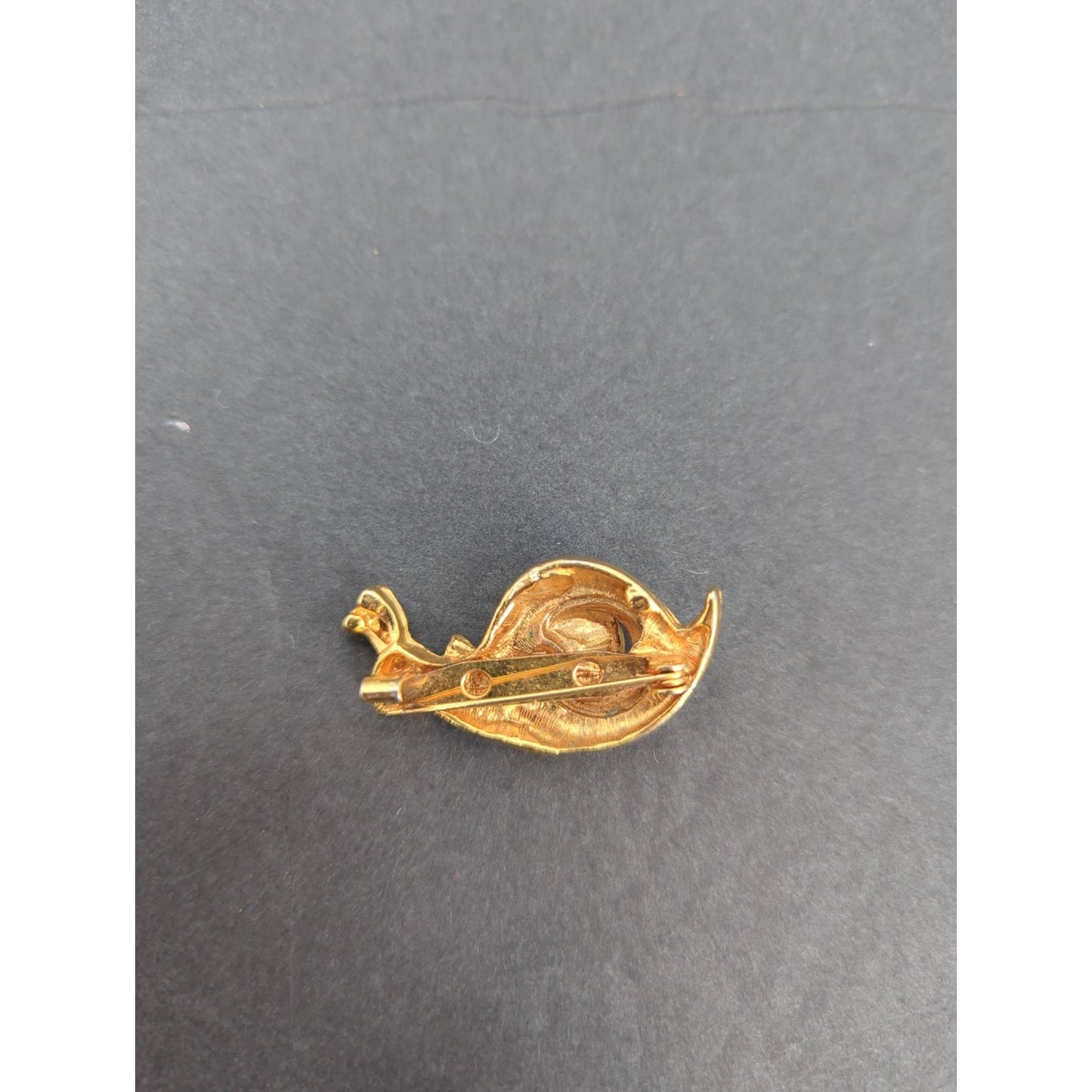 Vintage Gold Tone Enamel Snail Pin Small One Inch Whimsical Luck