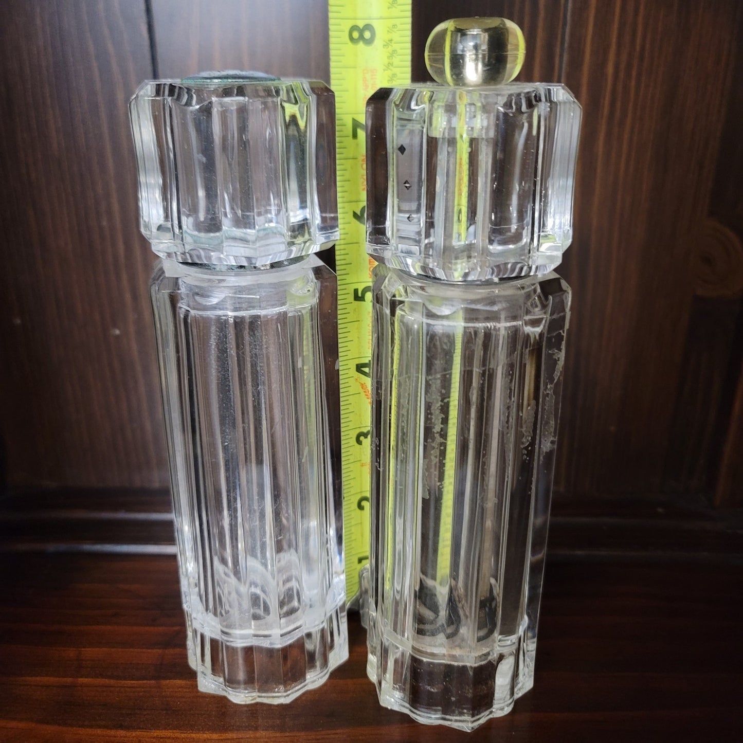 Vintage Acrylic Mr. Dudley Pepper Grinder and Salt Shaker Set