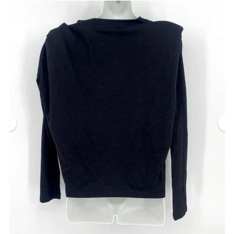 BB Dakota By Steve Madden LARGE Black Long Sleeve Shoulder Pad Top - New Women