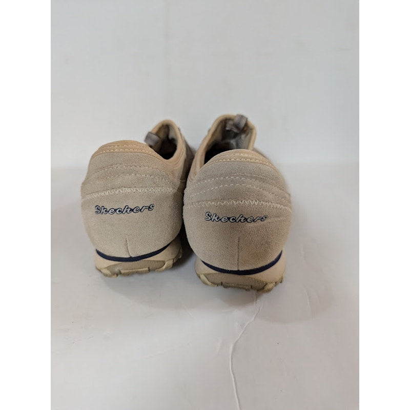 Skechers Shoes Size 9 Cream Active Bikers Lite Relive Relaxed Fit Comfort Bungee