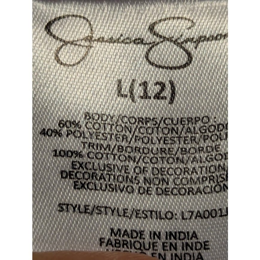 Jessica Simpson Girls Size Large (12) Top Long Sleeve Ruffle Front Stars Sweater