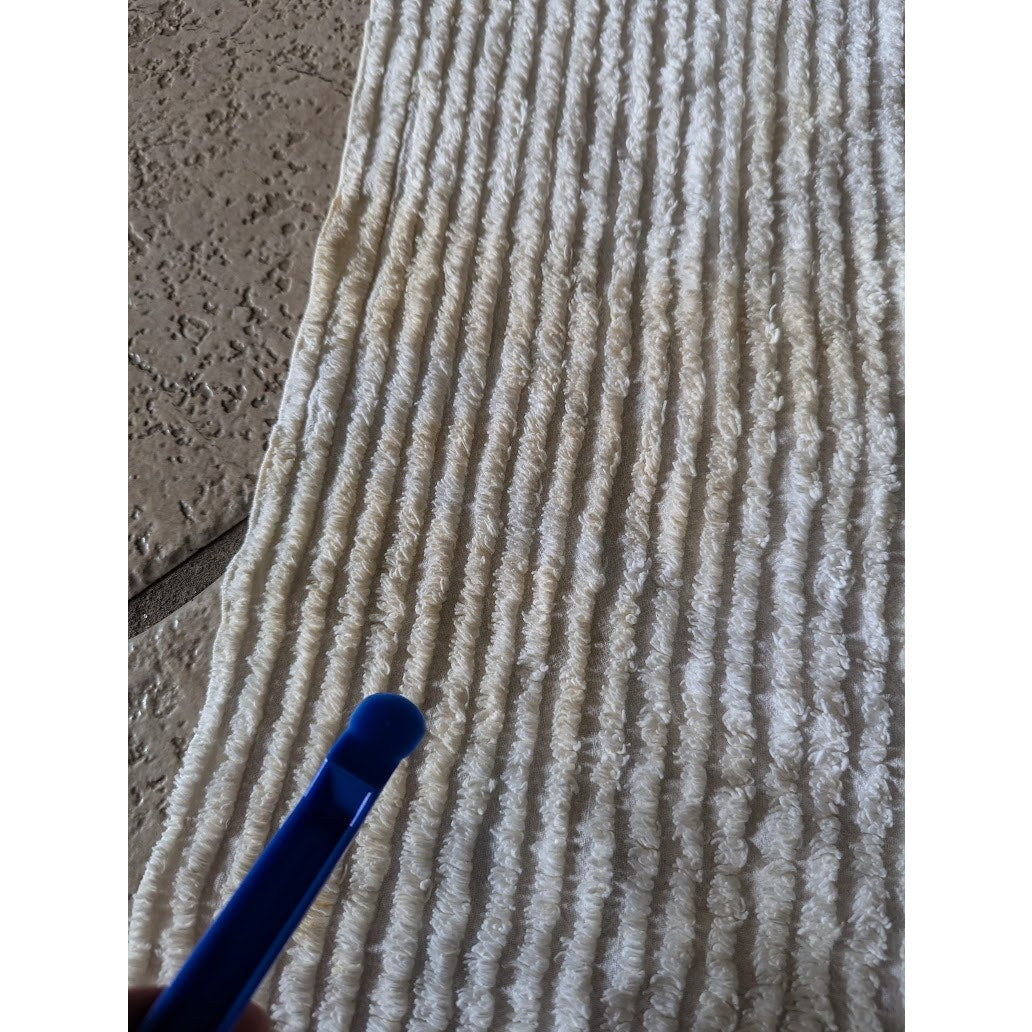 Vintage cream yellow pink blue Baby chenille crib blanket FAIR condition Cutter