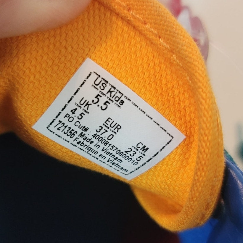 Vans NEW Unisex Kids Color Block Red Blue Yellow Green Shoes Size US 5.5 EUR 37