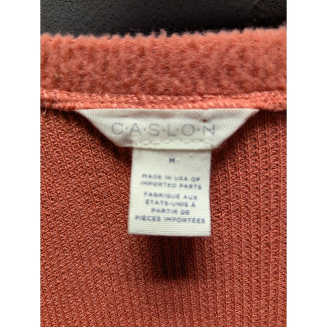 Caslon Pink Cedar Size Medium Long sleeve thermal shirt top VNeck