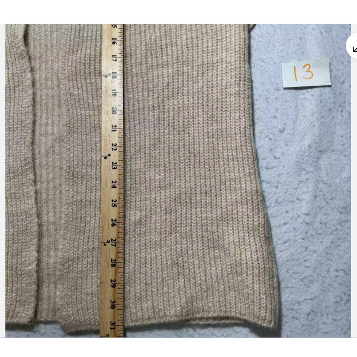 Topshop Women’s XS (0-2) Oversized Wool Blend Beige Cardigan Knit Sweater NEW