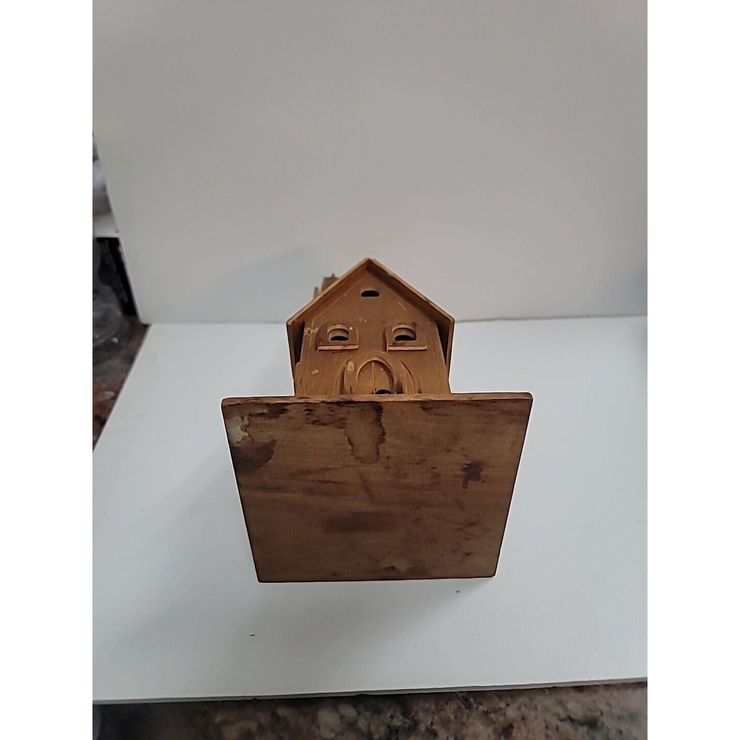 Vintage Christmas Jesus Wood Church Music Box Rare Amazing Grace MISSING Cross