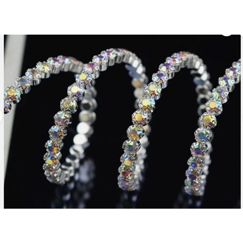 Natasha lead free bracelet iridescent Coil bracelet NEW crystals stacked