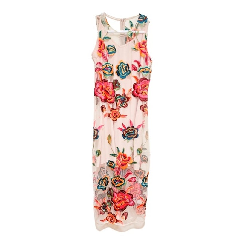Alexia Admor Palmer Dress Size 4 NEW Floral overlay lined embroidered Sheath NEW