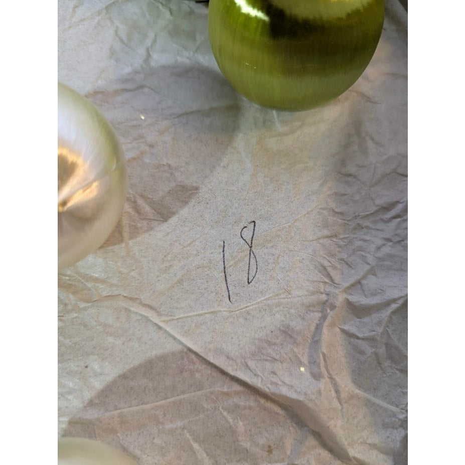 Vintage Spun Silk/ Satin Thread Christmas Ornaments Lot 18 Green & White MCM