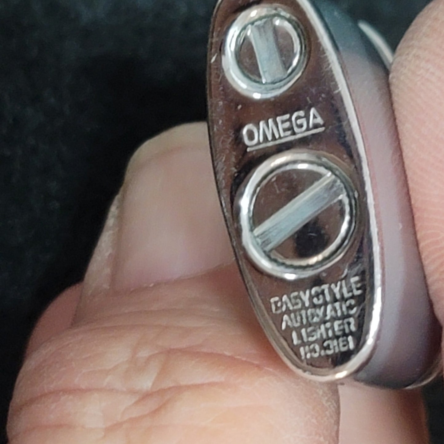 Vintage OMEGA Easy Style Collectible Mini Lighter Silver Chrome MCM Art Deco