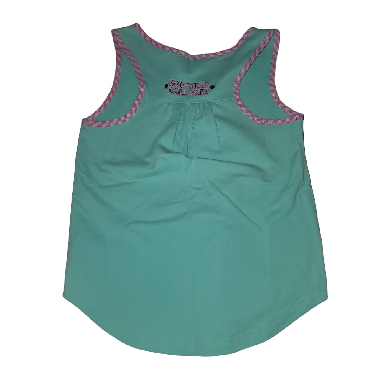 Southern Girl Prep NEW Sleeveless tank Shirt Cotton YOUTH SMALL LIGHT blue plaid