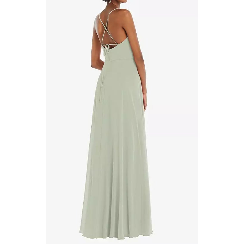 WTOO NEW Convertible Strap LIGHT GREEN Chiffon Gown Size 16W Formal Evening