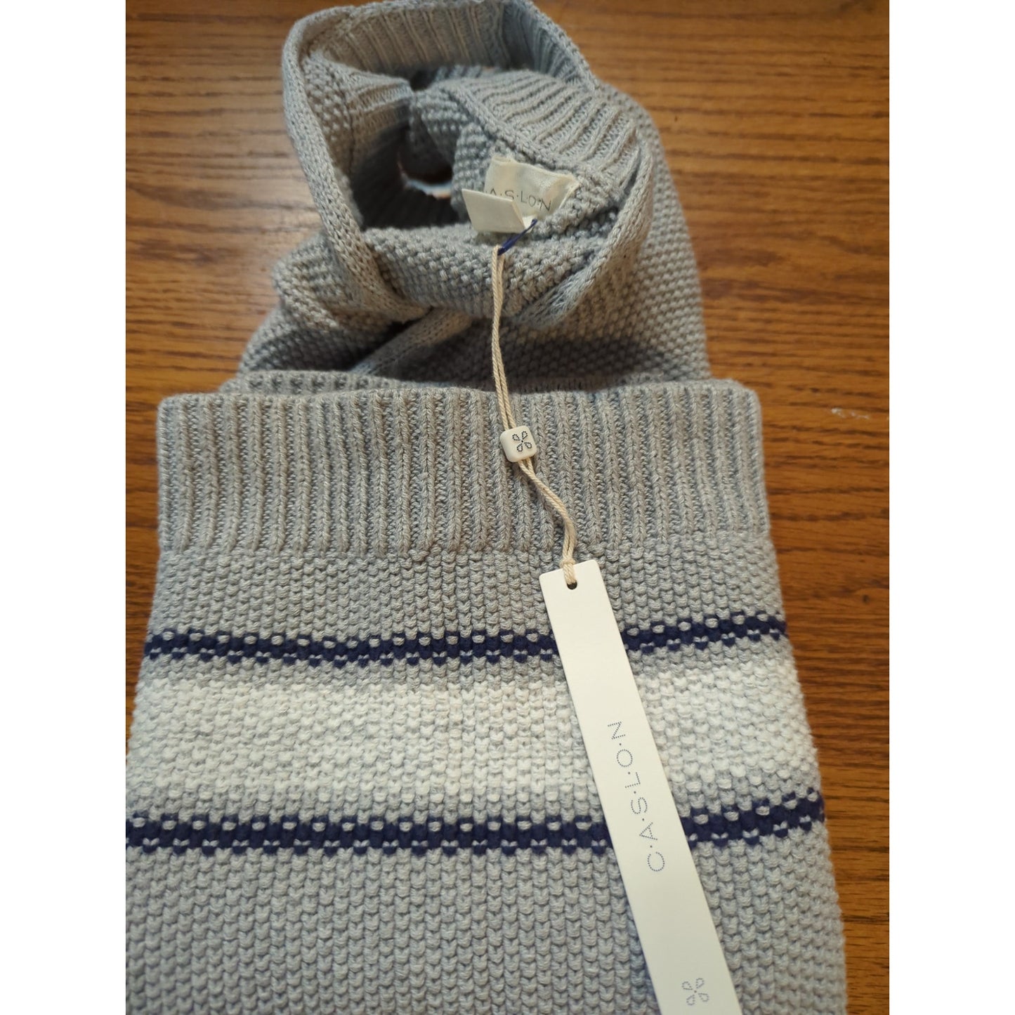 Caslon NWT Grey Striped Knit Swing Tank Top Size Large Textured Sleeveless