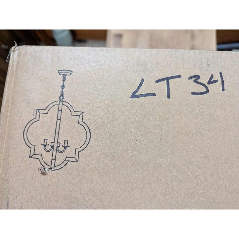 LNC Adrammelech Modern Farmhouse Mini Cage Chandelier in Whitewash A03701 NEW