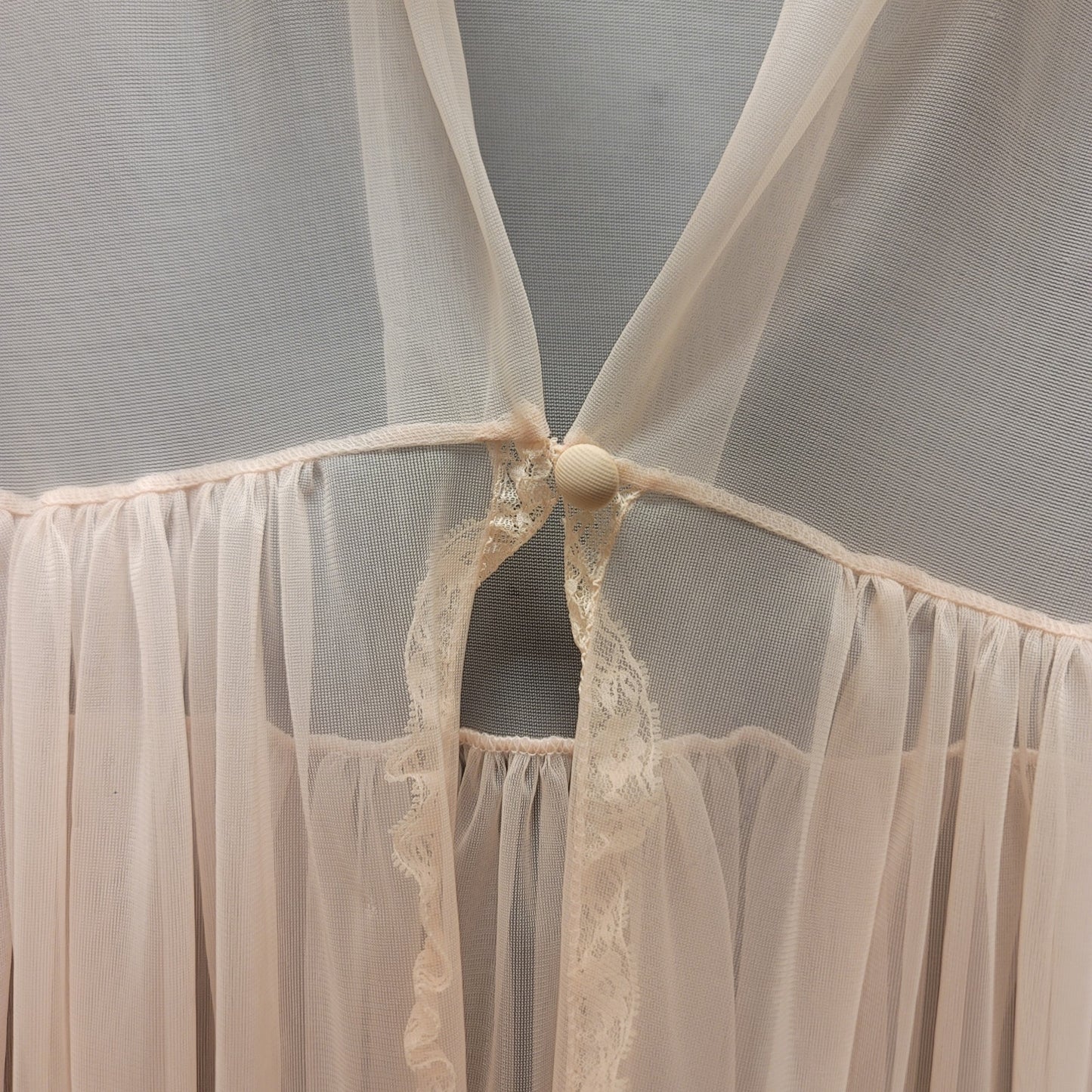 Cinandre' Medium Vintage Peignot pink Leisure Lingerie chiffon Sheer 50s Glam