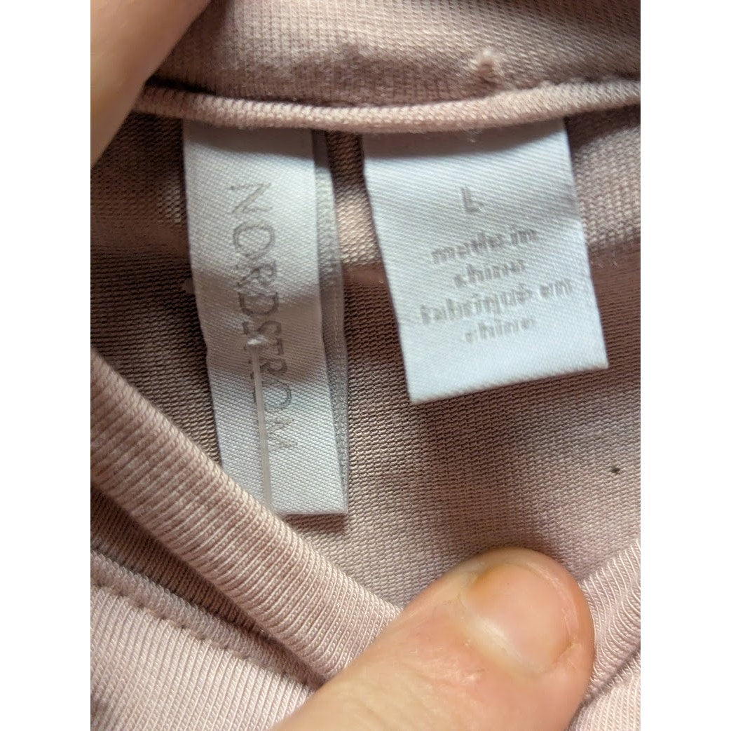 Nordstrom light pink short sleeve NEW blouse top shirt Size Large Scoop Neck