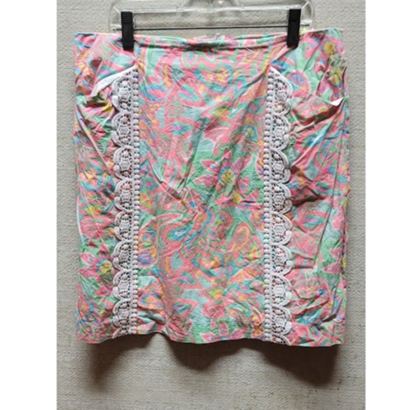 Lilly Pulitzer Corrie Mini Sandbar Blu Make A Splash Print Size 10 skirt skort