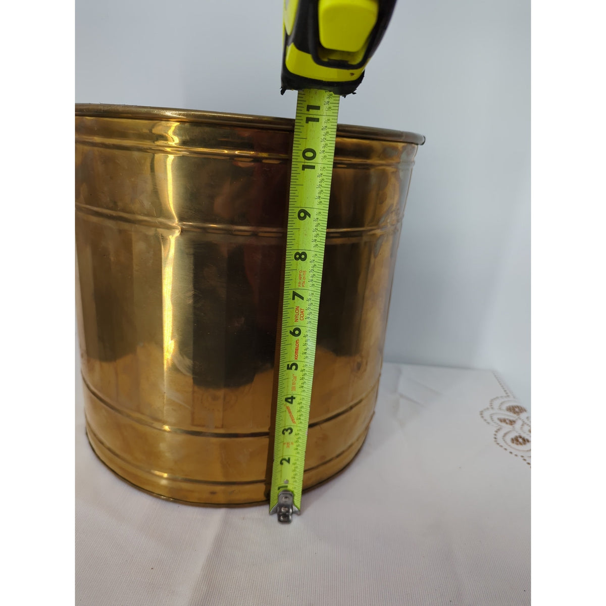 Large Vintage Brass Planter 11" wide x 10" tall lacquered cachepot