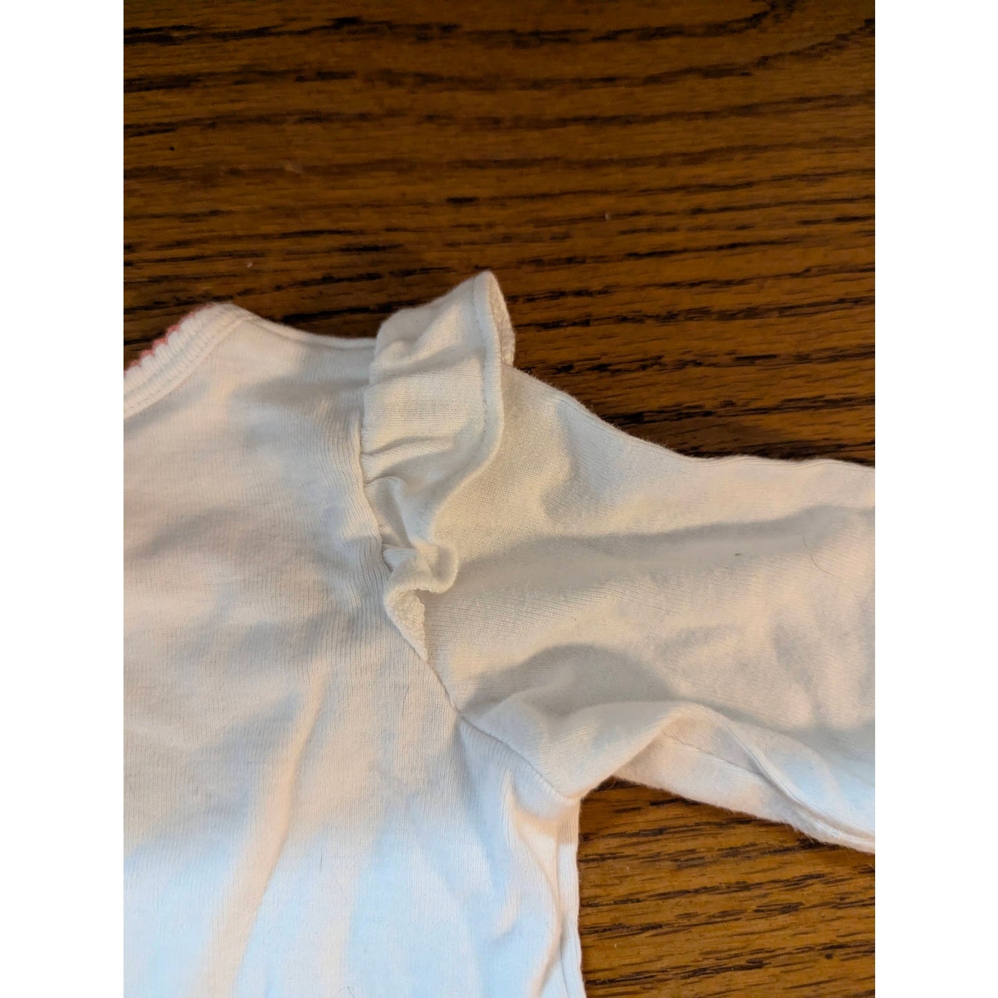 Hello Beautiful Flower Long Sleeve Shirt Carter's White Ruffle Shoulder Top 9M