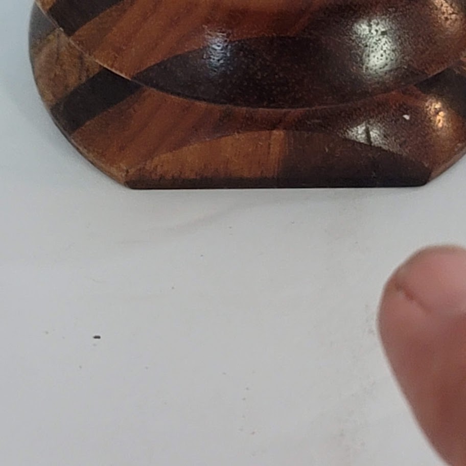 Exotic Marquetry Wood Pepper Grinder top Mill fine/course 8" vintage hand crank