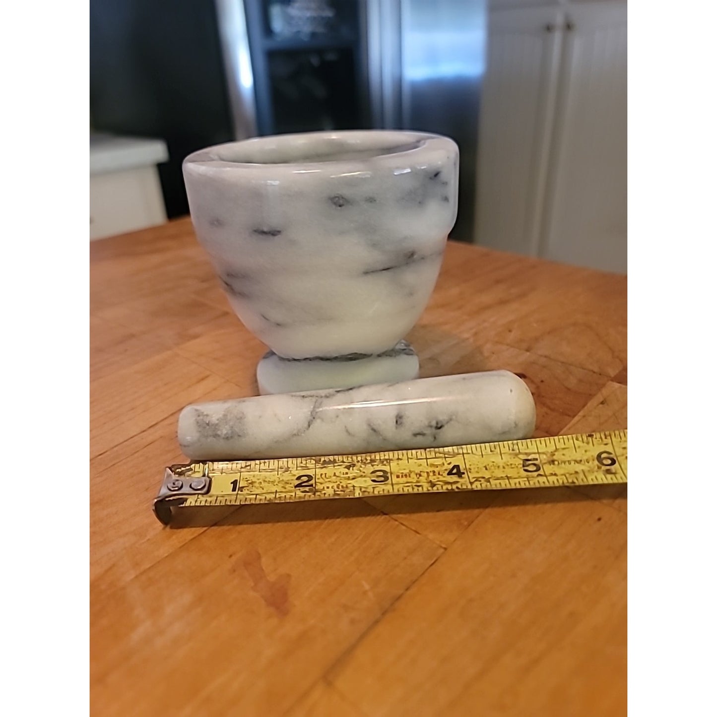 4" White Marble Mortar and Pestle Set CLASSIC kitchen Ware Cooking CHEF