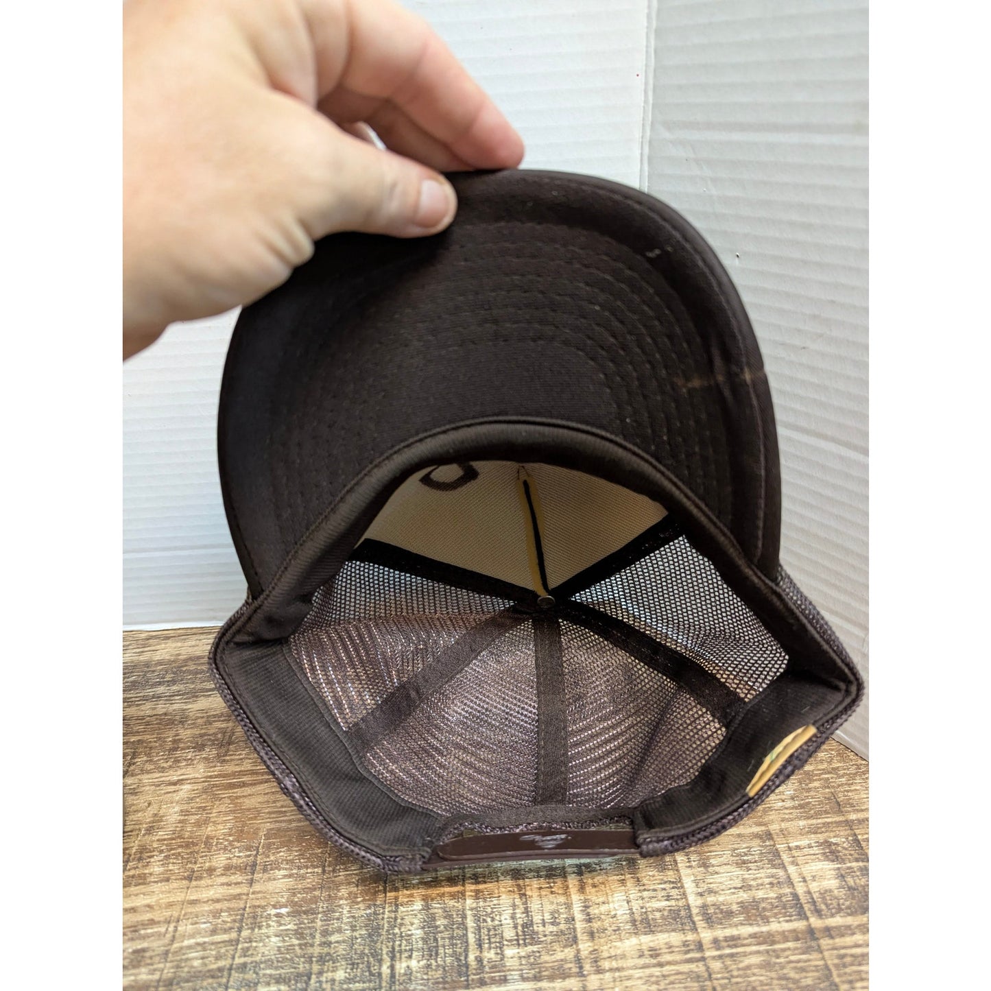 Vintage Lazer Lures Brown Gold Trucker Snapback Baseball Cap Hat Y2K