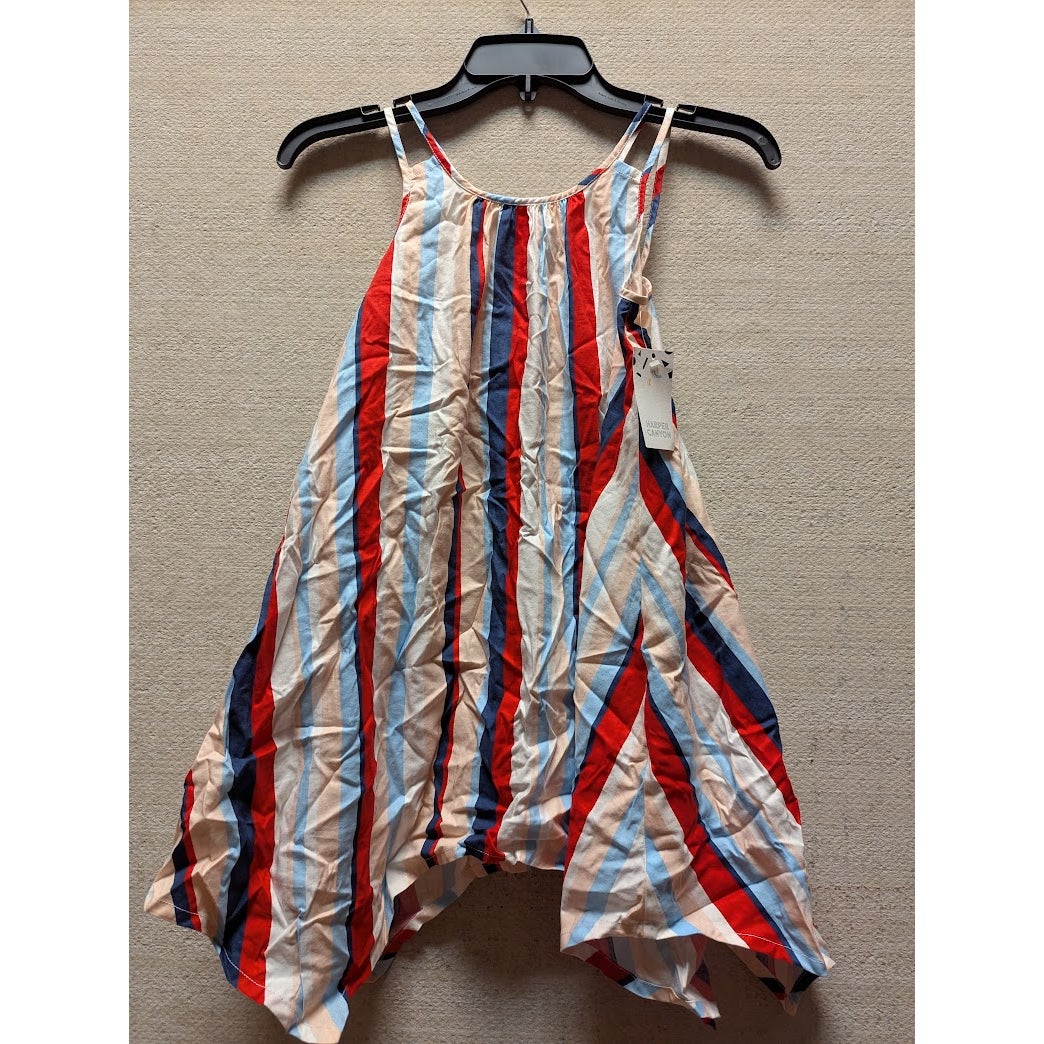 Harper Canyon Striped Girls Small (7-8) Youth Hankerchief hem Summer